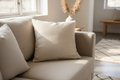 Linen Cushion Cover on beige sofa